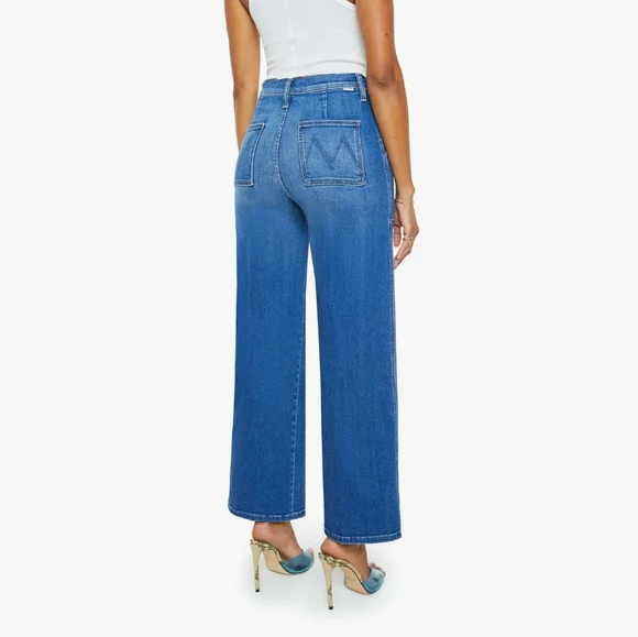 MOTHER Blue Flare Wide Leg Jeans Nip It In The Bud - Picture 2 of 11